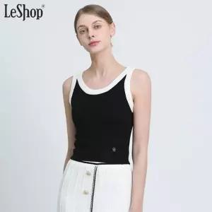[르샵(LeShop)] 아웃라인 포인트 크롭 나시 슬리브리스 (택가격: 59000원)