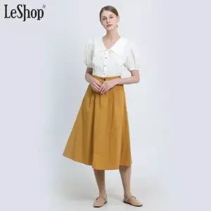 [르샵(LeShop)] 투턱 코튼 롱 스커트 (택가격: 99000원)