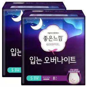 생리대 좋은느낌 입는 오버나이트 소형 8매 X 2팩 2440209 J