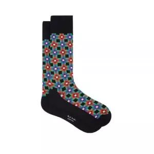 Paul Smith 남성용 니콜라스 타일 양말, 블랙., 원사이즈