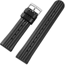 ADDIESDIVE 20MM 블랙 실리콘 시계 스트랩 와플 소프트 고무 교체 밴드 남녀