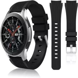 HSWAI 삼성 갤럭시 워치 46mm 밴드/기어 S3 프론티어 클래식 3 소프트 실리콘 브레이슬릿 스포츠 스트랩과
