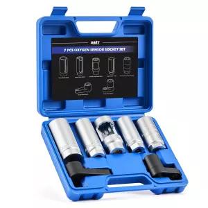 오리온 모터 테크 7pc 산소 센서 소켓 세트 1/2 및 3/8인치 22mm 진공 연료 인젝터 스위치용 열유압