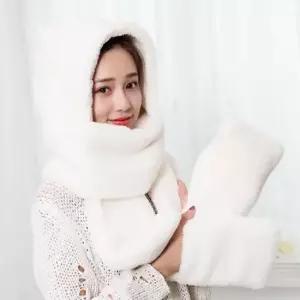 후드머플러 밍크목도리 여자장갑 겨울장갑 목도리 숄 스카프 넥워머 후드머플러 후드워머