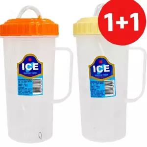 휴대용 음료용기 500ml 2p 뚜껑 빨대 일체형 물병 병문안 환자용 투명컵