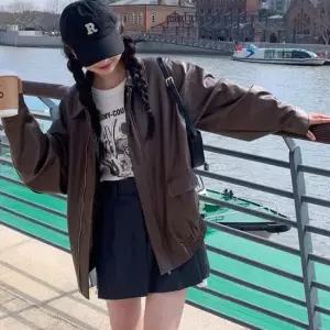 캐주얼 여성 가을 오버핏 카라 집업 자켓 데일리 점퍼 야상점퍼 바람막이 여성점퍼