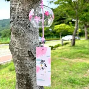 벚꽃 풍경 유리풍경 벨소리 매장 현관 문 소리 일본 벨