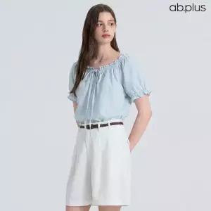 [ab.plus] 스모킹 퍼프 소매 블라우스 (LSA2MB61A)