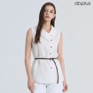 [ab.plus] 벨트 세트 카라 슬리브리스 블라우스 (LSA2MB65A)