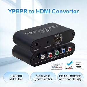 컴포넌트 HDMI 변환기 YPBPR 5RCA to 어댑터 1080P 720P 플러그 앤 플레이 HD 비디오 오디오 (DVD PS2 XBOX