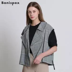 [보니스팍스(Bonispax)] 카라 체크 루즈핏 베스트 (택가격: 199000원)