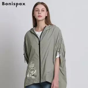 [보니스팍스(Bonispax)] 후드 케이프형 미들 점퍼 (택가격: 239000원)