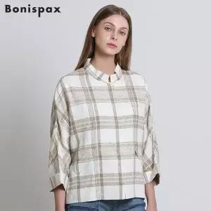 [보니스팍스(Bonispax)] 차이나카라 린넨 체크 자켓 (택가격: 329000원)