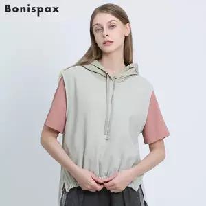 [보니스팍스(Bonispax)] 후드 배색 밴딩 베스트 (택가격: 109000원)