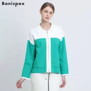 [보니스팍스(Bonispax)] 레터링 카라 집업 니트 가디건 (택가격: 179000원)