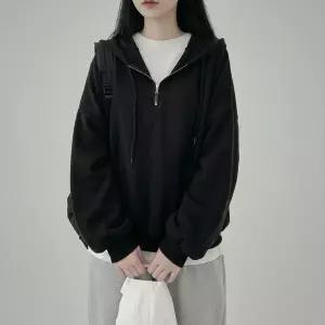 [하프클럽/]여성 데일리 루즈핏 기모 후드집업 헤비웨이트 집업티셔츠