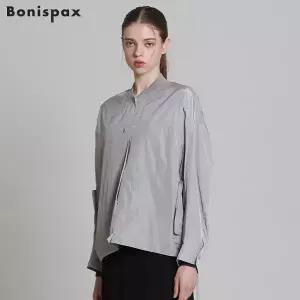 [보니스팍스(Bonispax)] 하이넥 포켓 투웨이 숏 자켓 (택가격: 259000원)