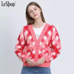 [르샵(LeShop)] 체크 크롭 투포켓 가디건 (택가격: 119000원)
