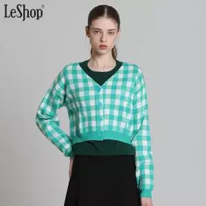 [르샵(LeShop)] 체커보드 하트자수 크롭가디건 (택가격: 99000원)