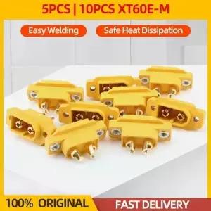 5/10PCS Amass XT60E-M 남성 플러그 커넥터 금도금 RC FPV 항공기 드론 헬리콥터 자동차 배터리용 오리지널