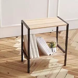 [하프클럽/]거실 사이드 선반 52x30x58.8cm 침대 사이드 선반 원목 철제 소파 수