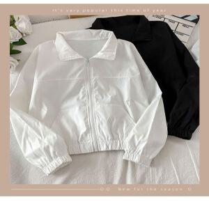 무지 크롭 바람막이 TS410