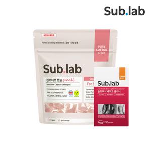서브랩 센서티브 캡슐세제 50개입 1팩 + 세탁조 클리너 타블렛(18gX8개입) 1팩
