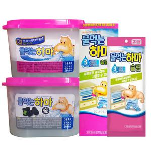 물먹는하마 제습제 습기제거제 옷장용8개/참숯/슬림본품/리필