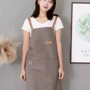 면 데님 캔버스 앞치마 브라운/네일샵앞치마/보육교사앞치마/카페앞치마/공방앞치마/작업용앞치마