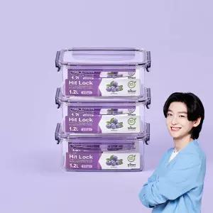에코센스 히트락 올트라이탄 밀폐용기 직사각 1200ml, 3개