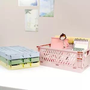 접이식 폴딩 수납함 4color/리빙/박스/플라스틱/서랍장/수납/정리함/바구니/트렁크/공간/보관함/캠핑/가방