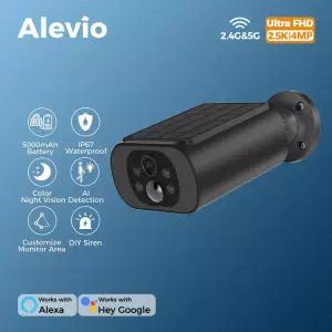 ALEVIO 태양광 CCTV 카메라 WIFI 실외 무선 감시 고화질 소형카메라 2.5K 초장시간 대기 PIR 스마트 조명