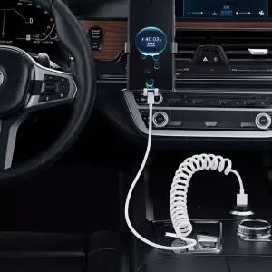 코일 스프링 케이블 USB 충전 선 차량 고속 충전케이