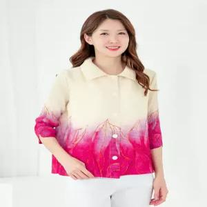 [모슬린]엄마옷 자켓 플리츠 7부카라 볼레로 603FGH249 마담중년여성빅사이즈50대60대