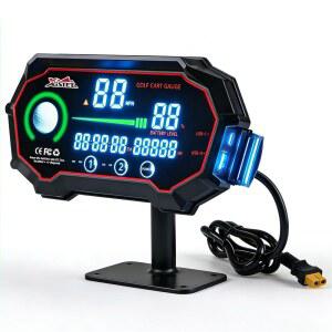 골프 카트 GPS 속도계 USB 충전기 여행 48V 방수 배터리 부족 알람 HUD 36V용 디스플레이 전압계 거리계 EZGO 야마하 포함 MPH IP67 디지털 과속 주행 경고 클럽