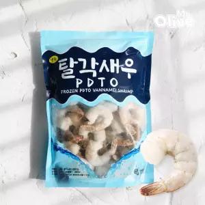 냉동 흰다리새우 21/25 탈각 꼬리있는 생 칵테일 900g 대사이즈