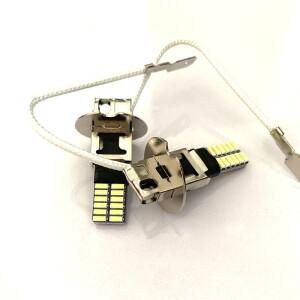 2pcs H3 2835 24 SMD LED 자동차 트럭 크세논 화이트 램프 안개등 DRL 전구 6500K 주간 주행 등 12V-24V Le