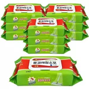 베이킹소다함유 모두의 물걸레청소포 38x20 대형 30매x10개 일회용걸레 손걸레 밀대 청소물티슈