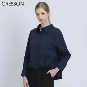 [크레송(CRESSON)] 밑단 밴딩 셔츠 블라우스(택가격:198000원)