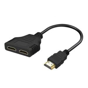 HDMI확장기 2웨이 HDMI SPLITTER 어댑터 4K UHD Y 커넥터에서 2 여성 커넥터로 노트북 디스플레이 스크린용 1개 0 2개 TV 듀얼 변환하는 남성 미러 모니터 케이블