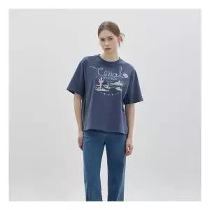 CC콜렉트 오버핏 웨스턴 그래픽 티셔츠 C262PSM053