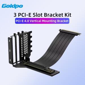 Goldpo X3 GPU 수직 장착 브래킷 키트 PCIe 4.0 X16 라이저 케이블 200mm 그래픽 카드 조향