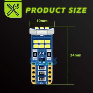 100개 W5W T10 2016 18smd 자동차 LED 웨지 주차등 방향지시등 사이드 램프 계기판 번호판등 백색 12V
