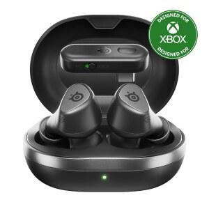 eAj SteelSeries Arctis GameBuds for Xbox /PC /PS5 /Switch /Mobile u2014 퀵스위치 2.4GHz + 블루투스 5.3 u2014 액티브 노이즈 캔슬링 u2014 모바일 앱 u2014 방수 IP55 u2014 40H 배터리(Qi 충전 케이스 포함)
