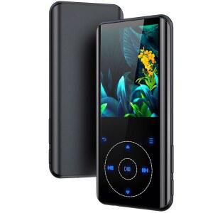 eAj 블루투스 5.3, 스피커, 2.4인치 화면을 갖춘 RUIZU 64GB MP3 플레이어, 스포츠 러닝용 휴대용 음악 플레이어, FM 라디오, 음성 녹음기, 디지털 오디오 비디오 셔플 재생, 128GB 마이크로 SD 카드 지원