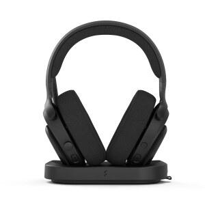 eAj 프랙탈 디자인스케이프 다크 - 무선 PC 게임 헤드셋 - 노이즈 캔슬링 기능이 있는 분리형 플립 투 뮤트 마이크 - 배터리 수명 최대 40시간 - 구성 가능한 앰비언트 조명 - 블랙