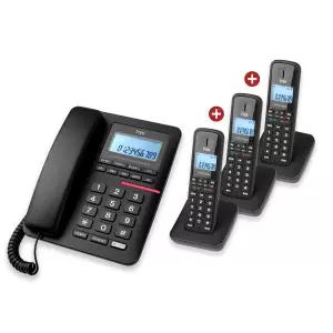한글메뉴 [유선1+무선3] 블랙/화이트 내선통화 스피커폰 수화음량조절 2.4GHz 유무무선전화기 IK-3010M-3