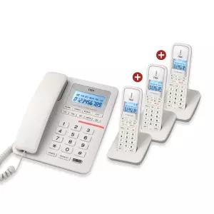 한글메뉴 [유선1+무선3] 화이트/블랙 내선통화 스피커폰 수화음량조절 2.4GHz 유무무선전화기 IK-3030M-3