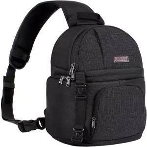 MOSISO 카메라 슬링백 DSLR/SLR/거울 없는 케이스 충격 방지 사진 백팩 삼각대 홀더 및