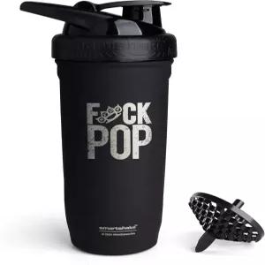 스마트 쉐이크 록밴드 강화 스테인리스 스틸 단백질 쉐이커 병 - 비절연 짐 900ml 30온스 누수 방지 나사